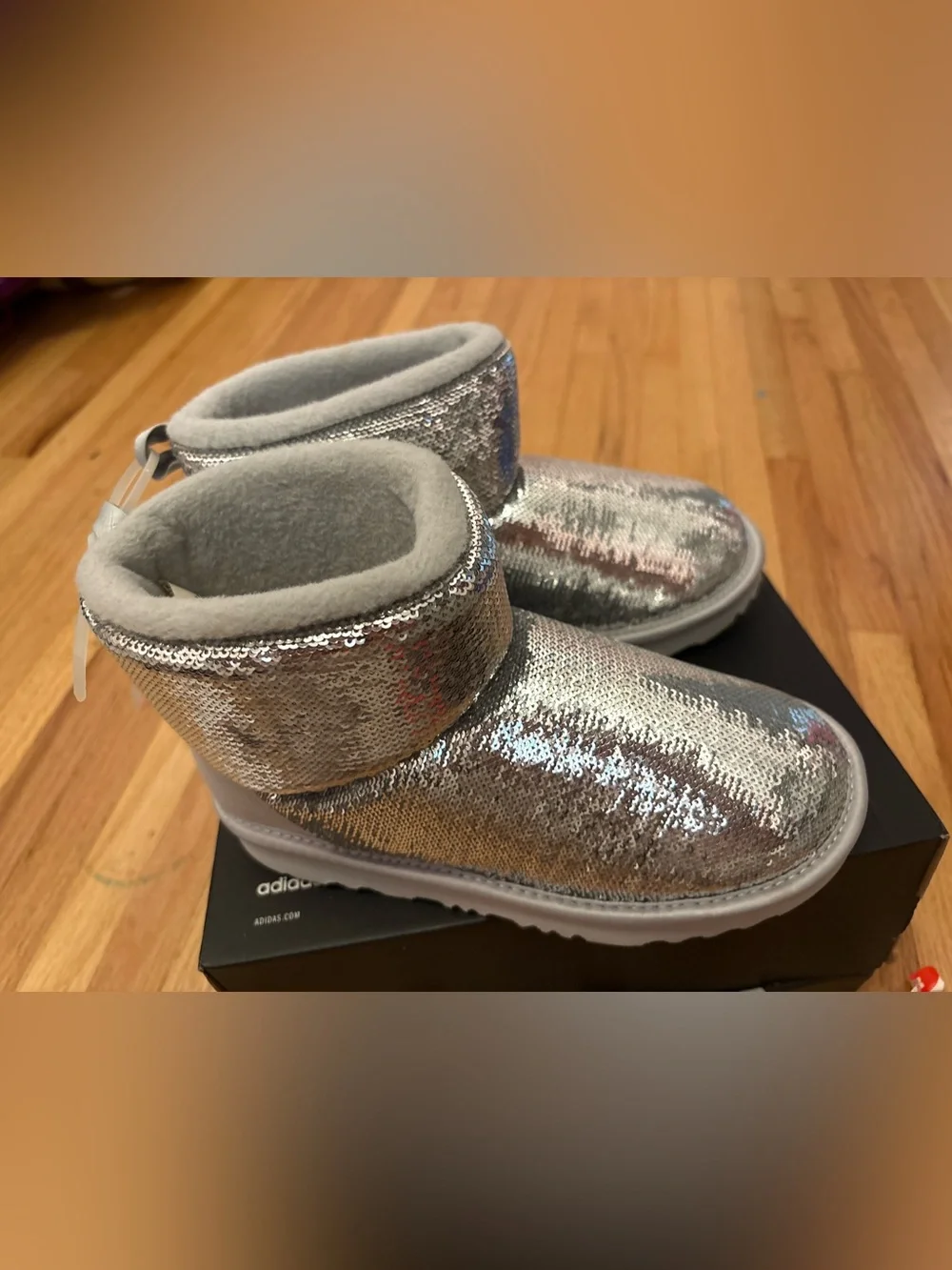 UGG Kids Girls Silver Sequin Booties